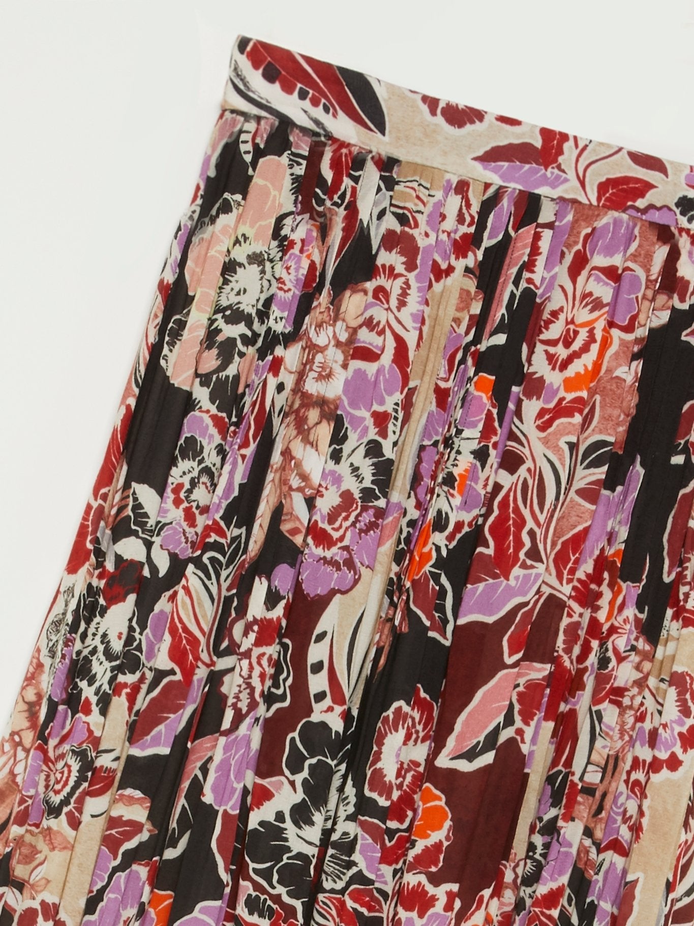 Плиссированная юбка-макси с цветочным принтом