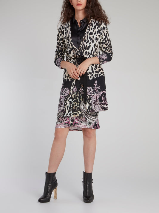 Leopard-Baroque Pencil Skirt