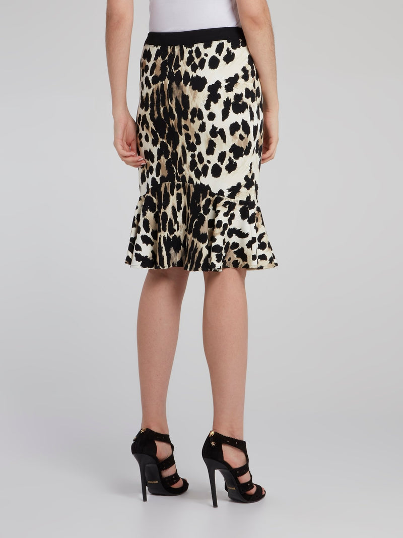 Короткая юбка годе с леопардовым принтом