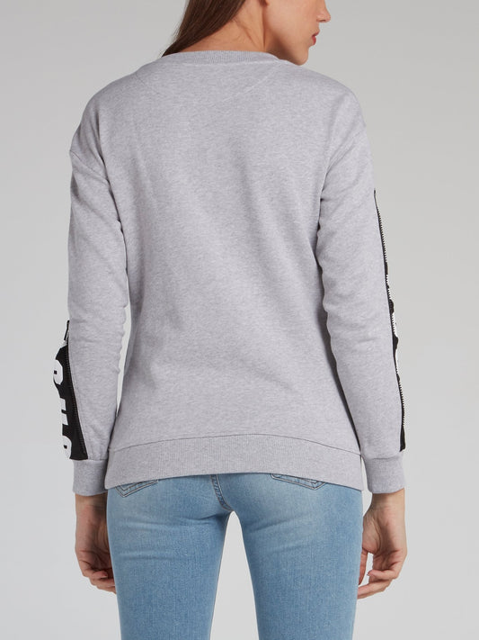 Grey Zip Sleeve Sweatshirt