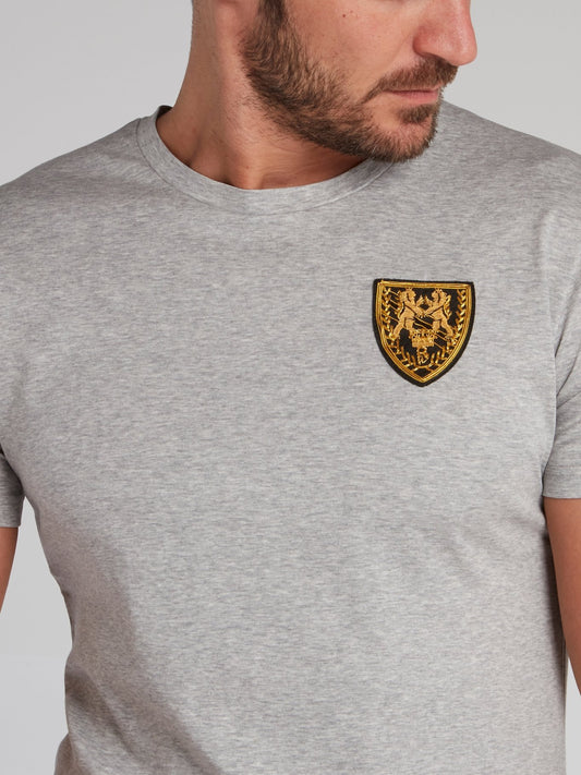 Stonebridge Grey Appliquéd Crewneck T-Shirt