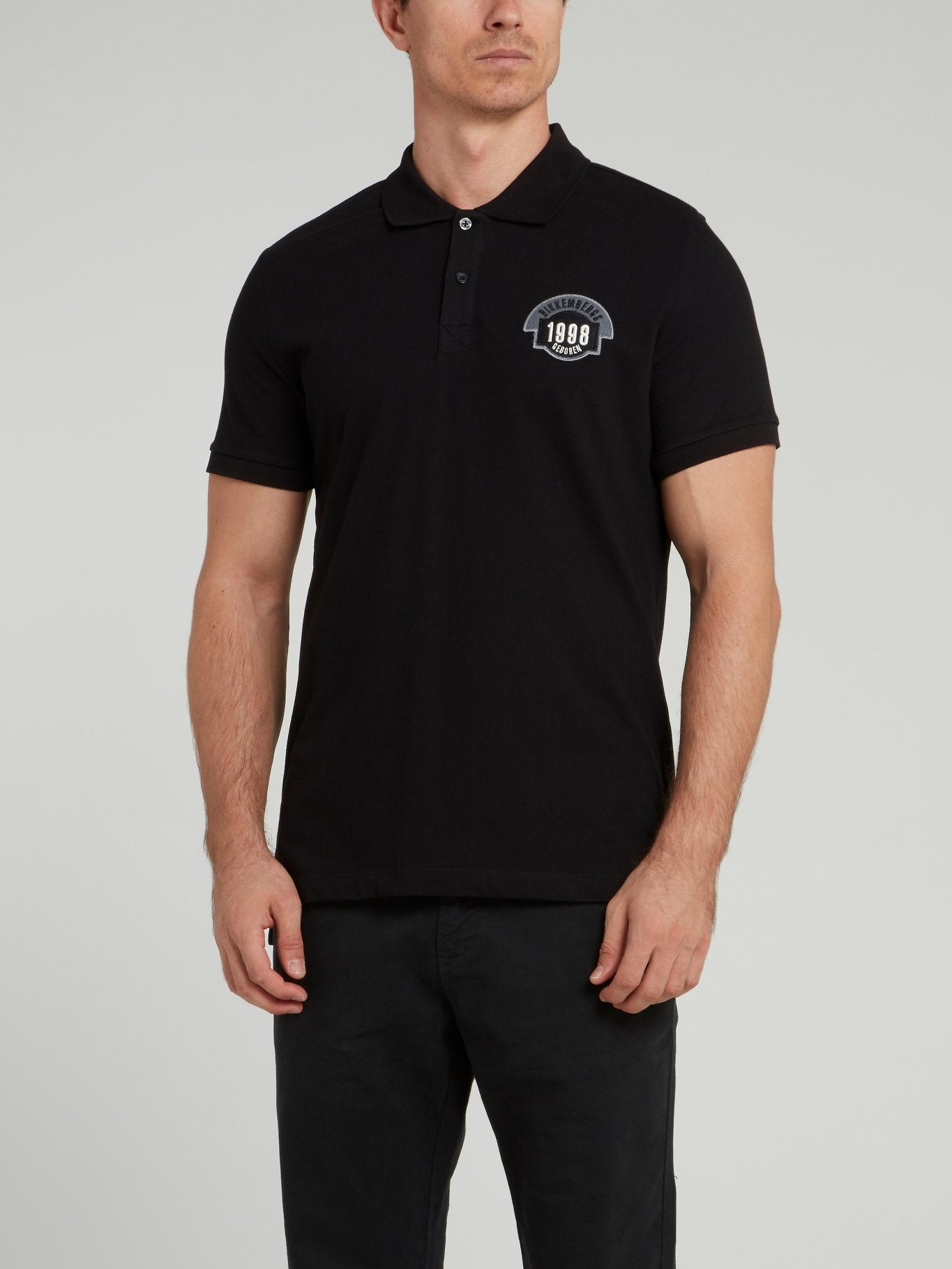 Черная трикотажная рубашка поло с логотипом