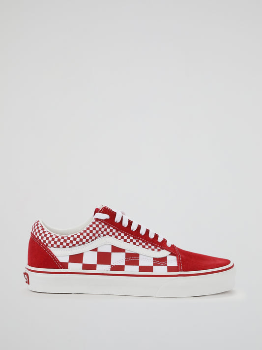 Red Check Old Skool Lace Up Sneakers