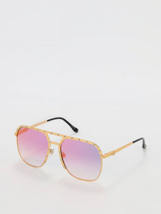 Multi-Flash Lens Oversized Sunglasses