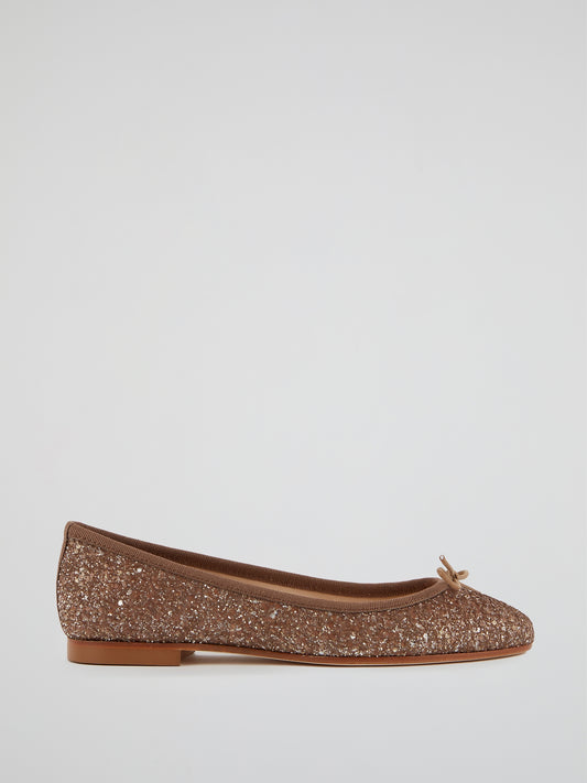 Brown Sparkling Ballerina Shoes