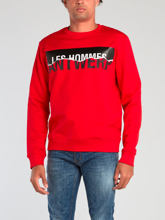Red Antwerp Print Sweatshirt