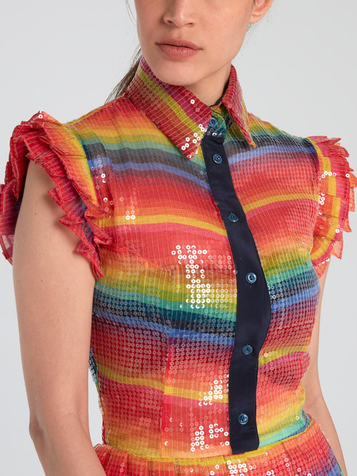 Rainbow Paillette Mini Dress
