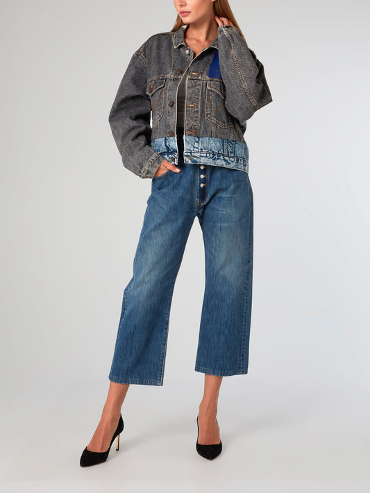 Double Waist Cropped Jeans