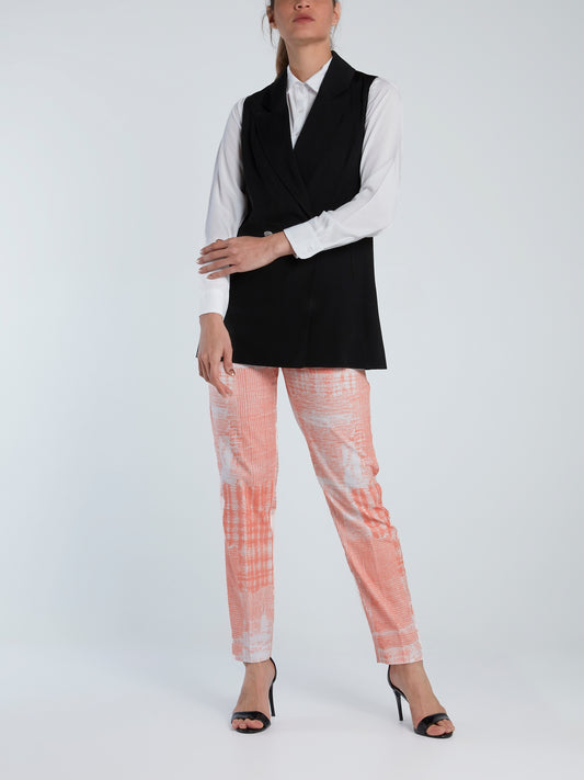 Pink Check Tapered Pants