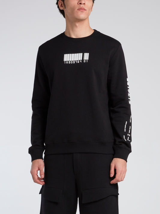 Black Barcode Display Sweatshirt