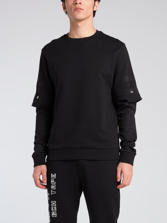 Black Reconstructed Sweatshirt