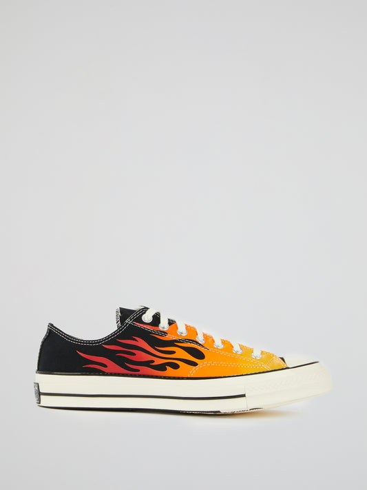Chuck 70 OX Flame Print Canvas Sneakers