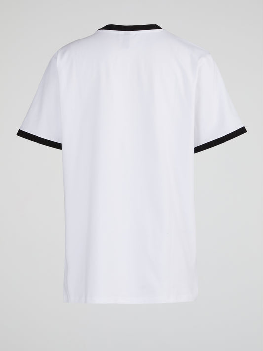 Serafina White Contrast Trim T-Shirt