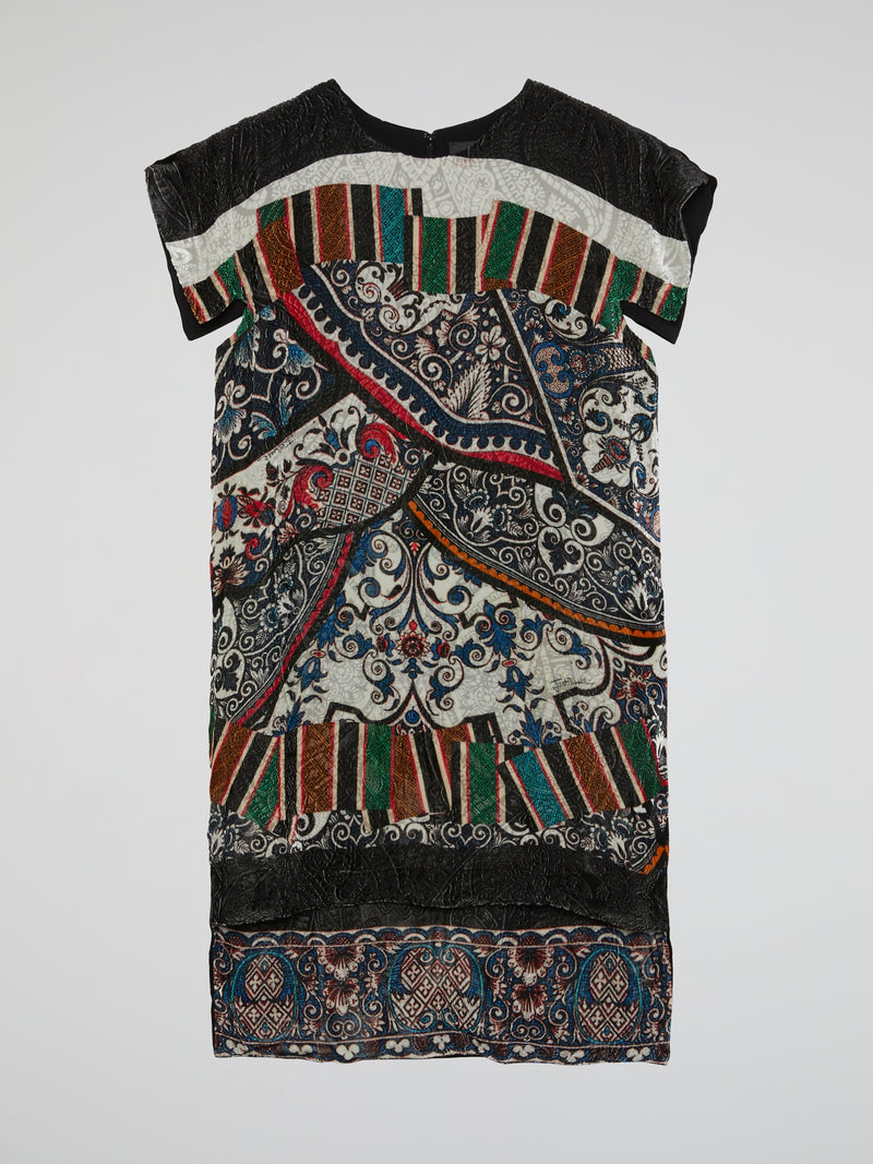 Oriental Print Shift Dress