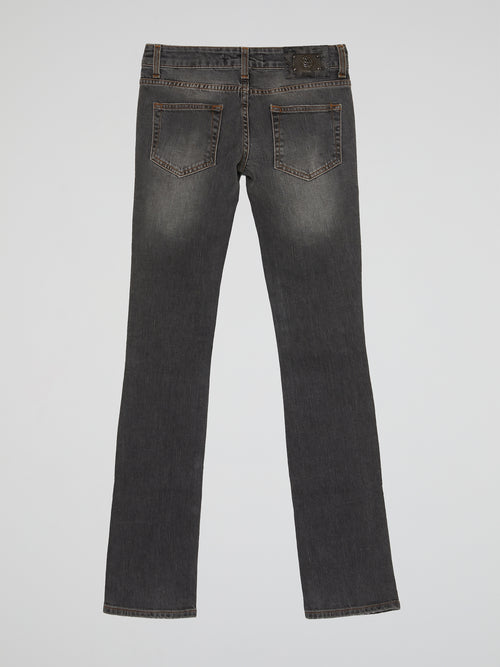 Black Faded Denim Jeans