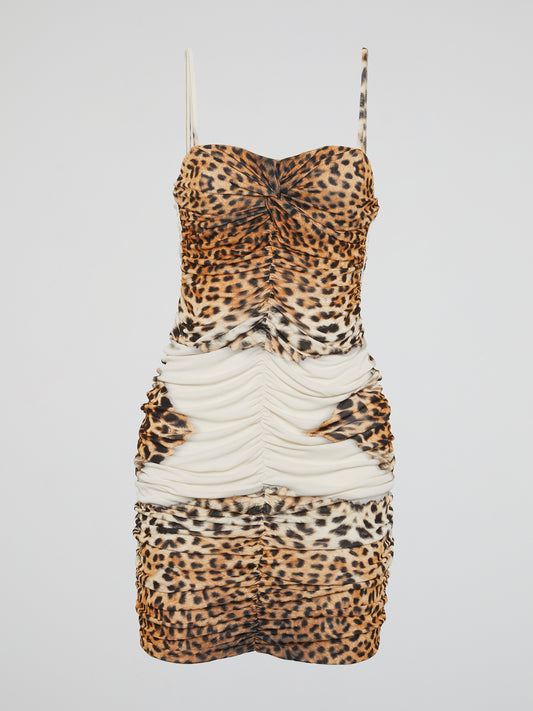 Leopard Print Ruched Dress