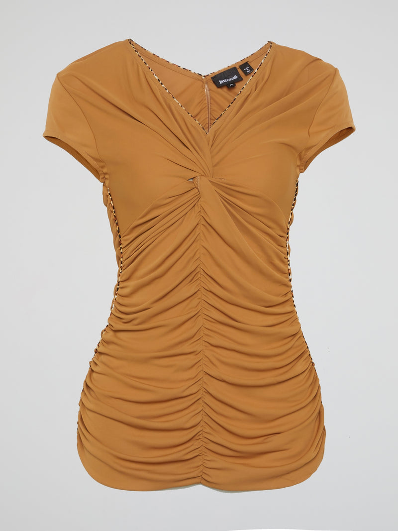 Brown Ruched Top