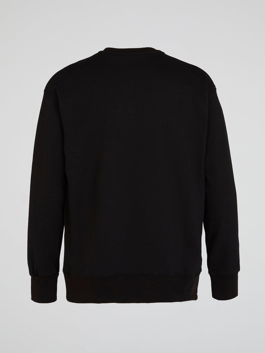 Black Logo Cotton Sweatshirt