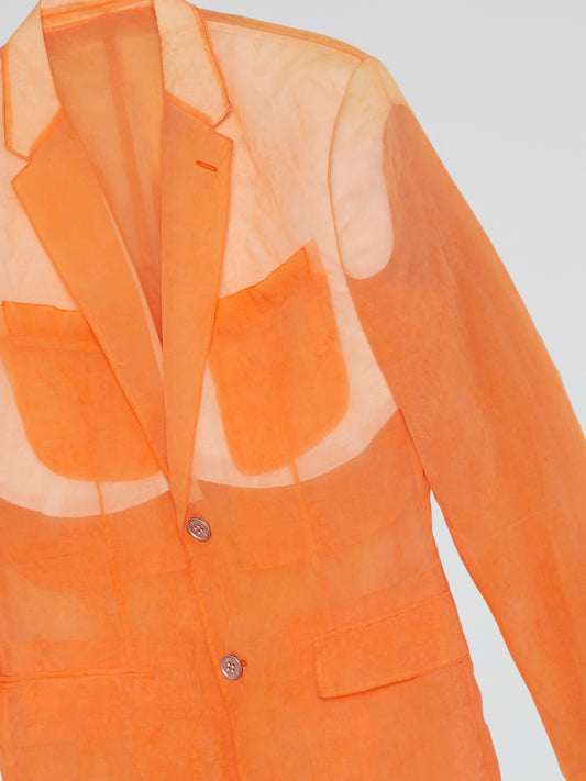 Orange Linen Blazer