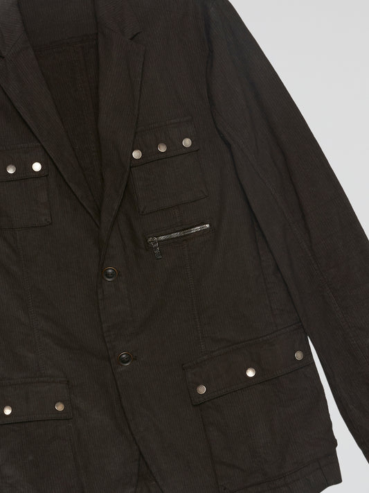 Black Pocket Detail Blazer