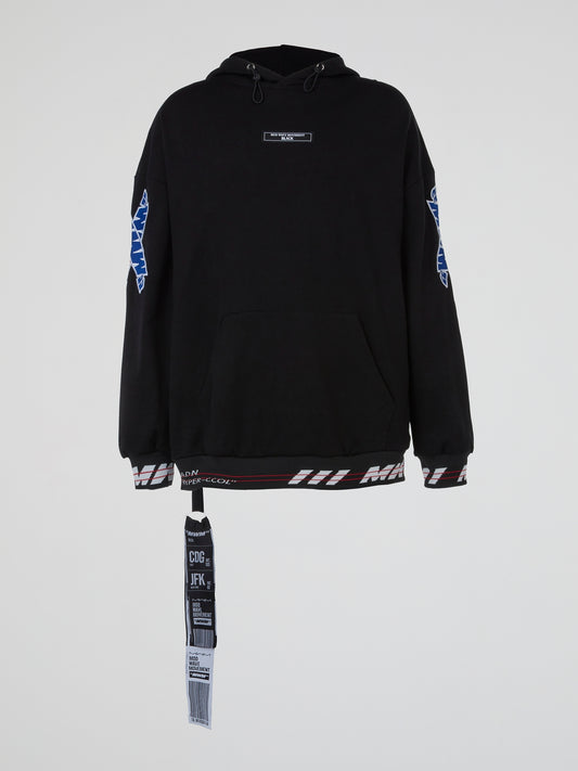 Black Pocket-Detail Sweatshirt