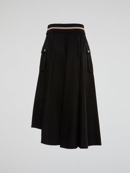 Black Pleated Long Skirt