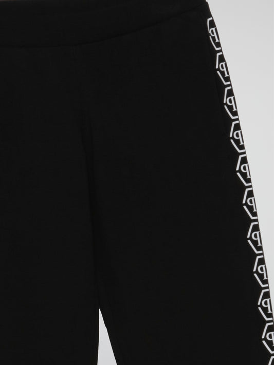Black Chain Logo Design Jogging Trousers (Kids)