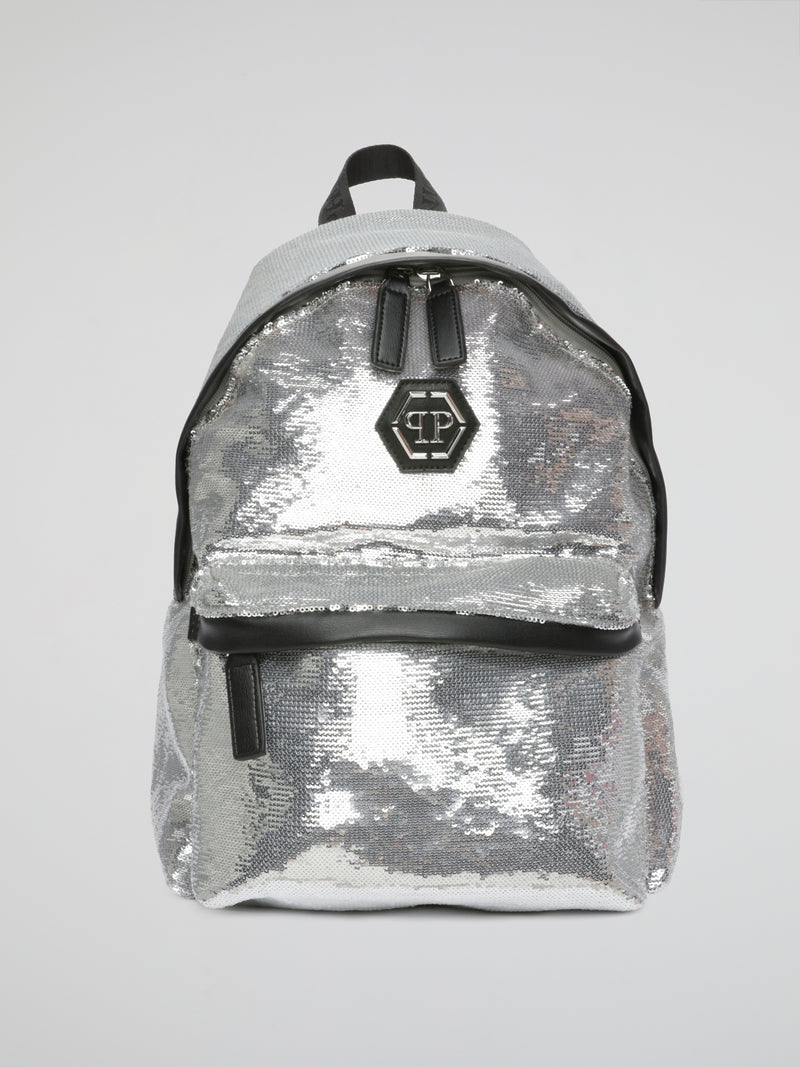 Silver Sequin Luxe Backpack